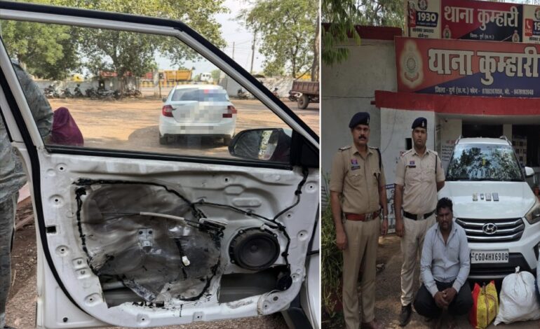 नशा तस्करी का ‘हाईटेक’ जुगाड़ फेल: कार के दरवाजों में छिपाकर ला रहे थे गांजा, दो आरोपी गिरफ्तार